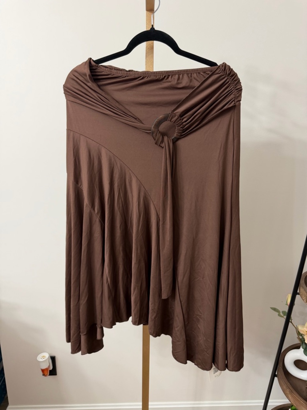 Cider Brown Asymmetrical Circle-Ring Skirt